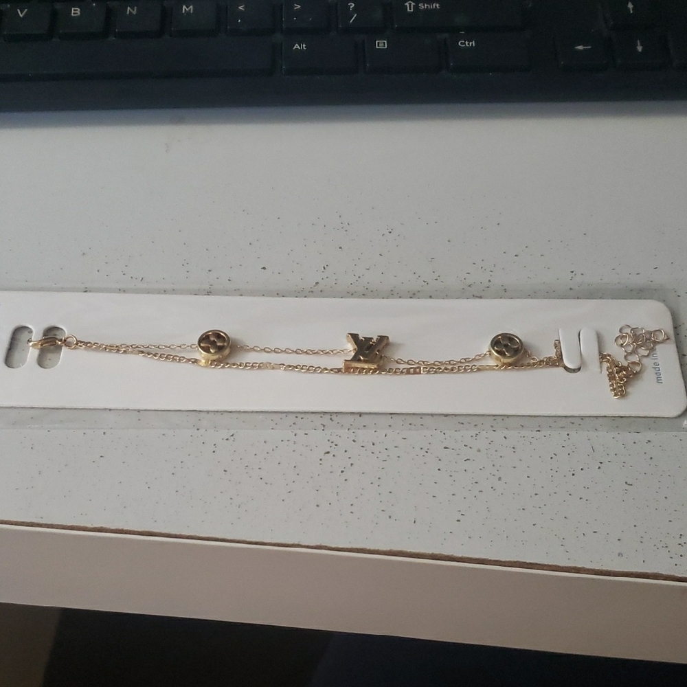 Gold Chain Bracelet with Charms
